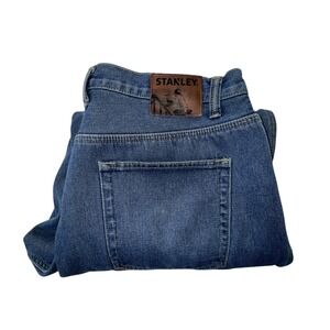Stanley Fleeced Lined Denim Blue Jeans Mens 40x32